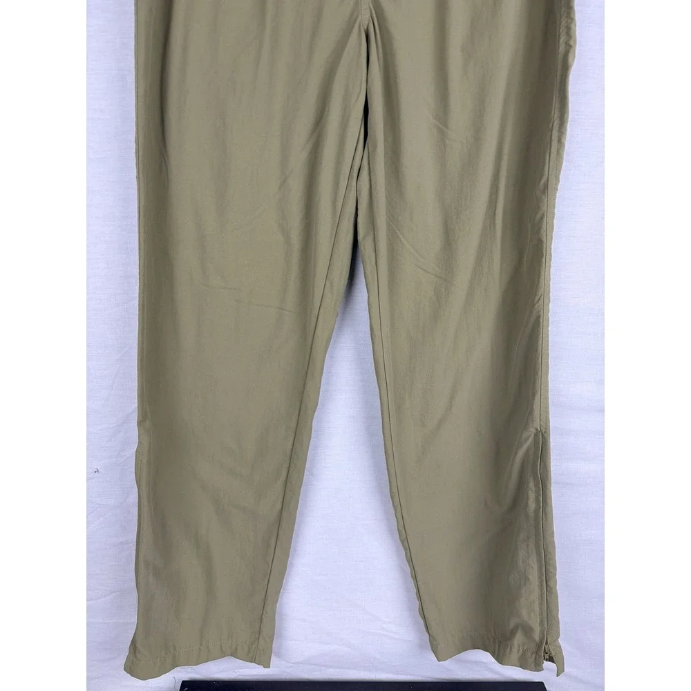 REI Co-op Mens Pleated Hiking Pants Tan Khaki Outdoor Trekking Ankle Zip L‎